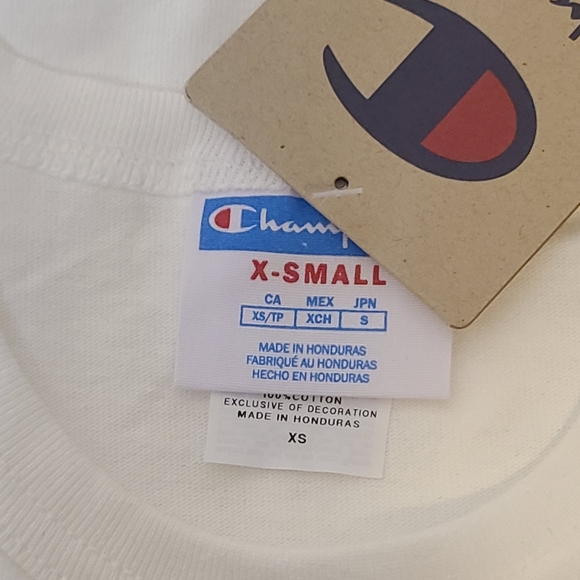 Champion Logo Tee White XS NWT - Picture 5 of 6